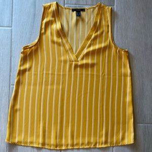 Mustard yellow and white stripped tank